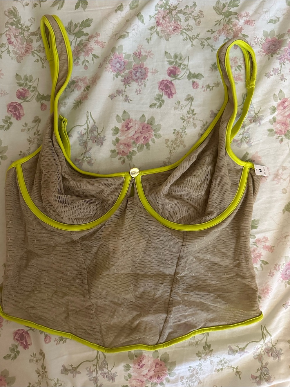 victoria’s secret pink lime green top